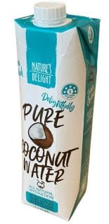 Carton of pure coconut water