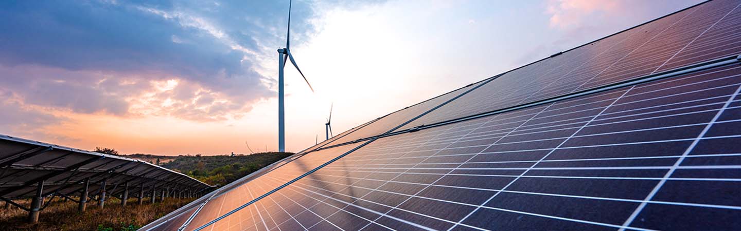 windmills and solar panels